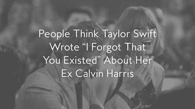 People Think Taylor Swift Wrote “I Forgot That You Existed” About Her Ex Calvin Harris