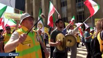 إيرانيون يتظاهرون في باريس ضد زيارة جواد ظريف