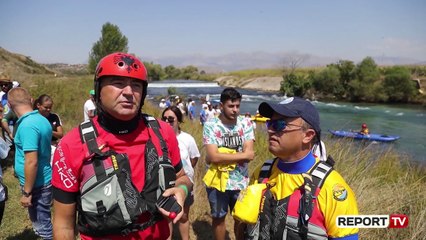 Report TV -Rafting në kanalin e Çukës, ministri Klosi guidë me kajak përgjatë lumit Bistrica