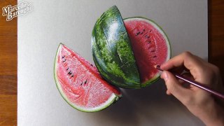Drawing Watermelon 3D Like Real  so real that you can smell it ?