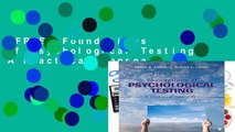 [FREE] Foundations of Psychological Testing: A Practical Approach