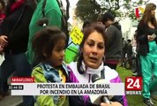 Por incendios en la Amazonía: se registraron protestas en Embajada de Brasil en Miraflores