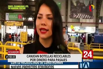 Ecuador: botellas de plástico se cambian por pasajes de bus en Guayaquil