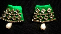 How to make silk thread earrings | Silk thread jewellery#preeticreationsdda