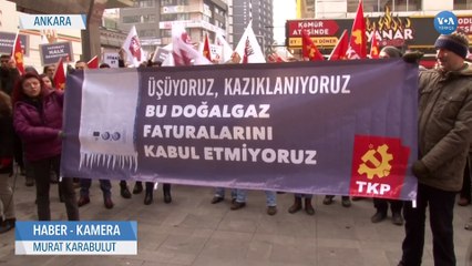 Ankara’da Yüksek Doğalgaz Faturaları Protesto Edildi