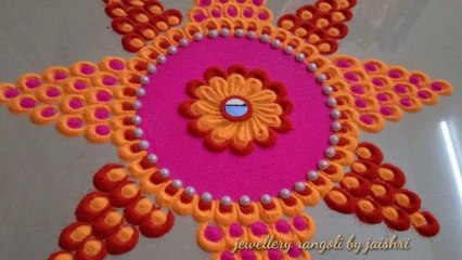 Very easy and beautiful rangoli design using finger