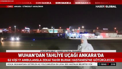 Vuhan'dan gelen uçak Ankara'ya indi