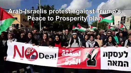 Arab Israelis protest against Trump's peace plan