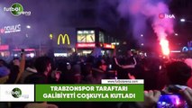 Trabzonspor taraftarı galibiyeti coşkuyla kutladı
