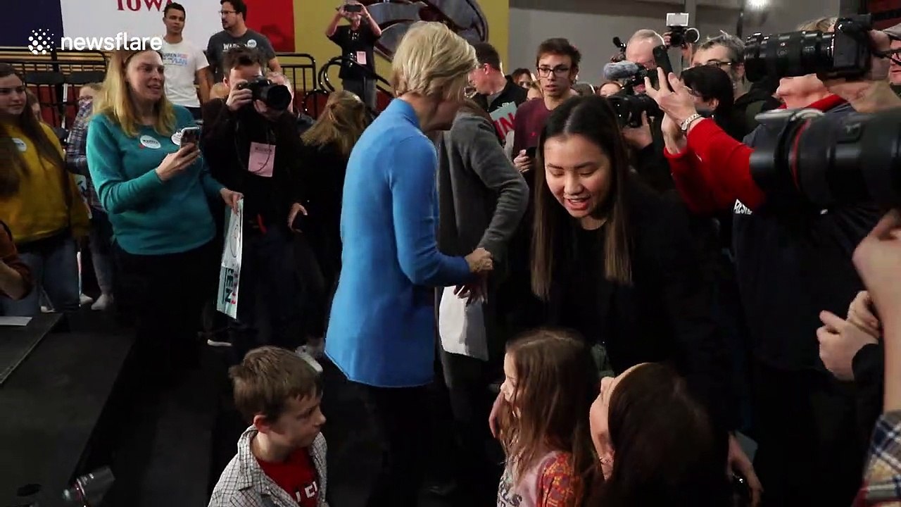 Democrat hopefuls Warren and Biden hold rallies in Iowa ahead of key vote