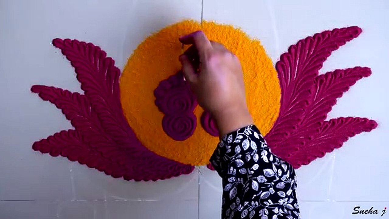 #210 Easy  quick rangoli for tulasi vivah design 2018