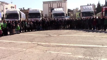 Adıyaman'dan İdlib'e 13 tır yardım malzemesi gönderildi