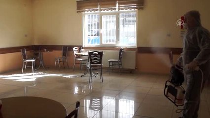 Çubuk'ta okullar, camiler ve otobüsler gribe karşı ilaçlandı