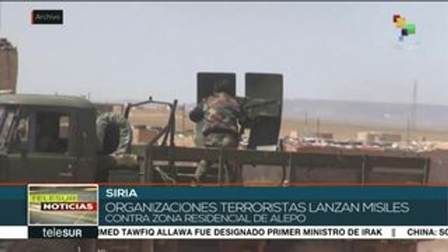 Siria: terroristas lanzan misiles en zona residencial de Alepo