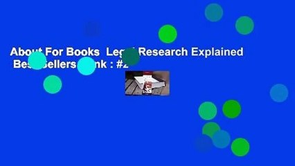 About For Books  Legal Research Explained  Best Sellers Rank : #2
