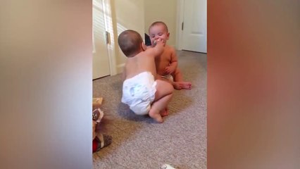 Funny Twin Babies Arguing Over #2
