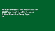 About For Books  The Mediterranean Diet Plan: Heart-Healthy Recipes & Meal Plans for Every Type of
