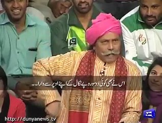 Aman Ullah's best act in Mazak Raat ( As Wrestler)
