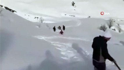 Karlı dağlarda içme suyu mesaisi