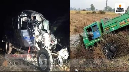 ट्रक और जीप की टक्कर में 10 लोगों की मौत