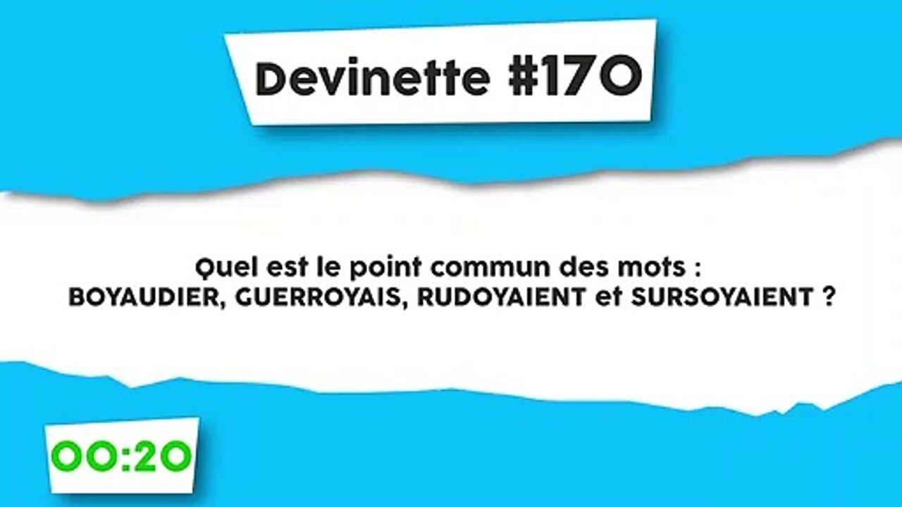 Devinette #170 : Le point commun