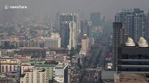 Thick layer of smog pollution blankets Bangkok