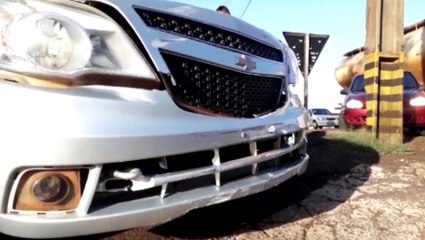 Motociclista fica ferido em acidente de trânsito, no Trevo da Portal