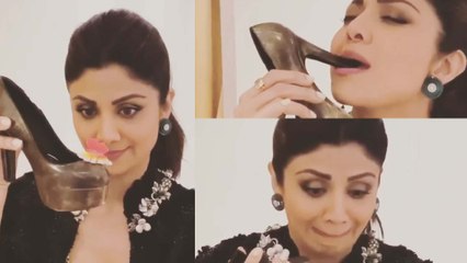 Shilpa Shetty eating Shoe Shaped Chocolate has been talk of the town | Shoe Chocolate