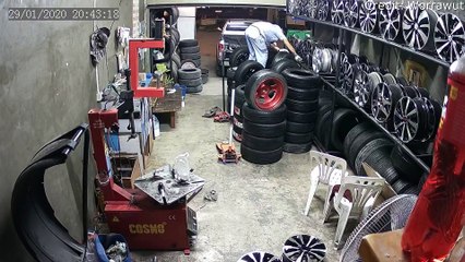Man Accidentally Jumps Onto Jack Handle