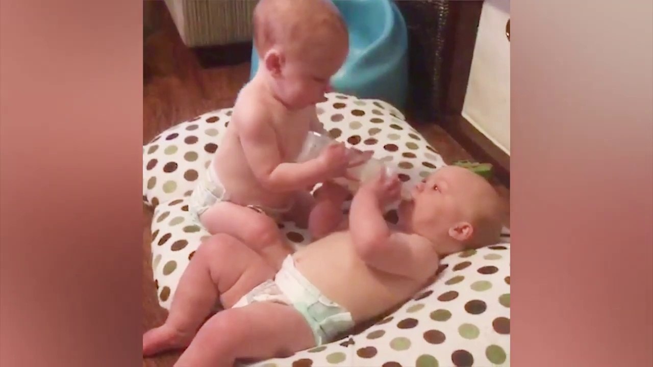 Funny Twin Babies Arguing Over #5