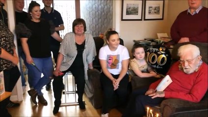 Donald Sarfar celebrating his 100th birthday with family