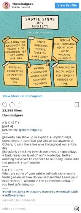 The Best Instagram Account for Mental Health