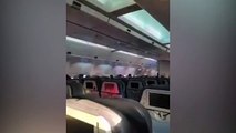 Imágenes de los pasajeros en el interior del avión de Air Canadá