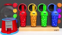 Learn Colors with Bunny Mold and Gumball Machine Animals Finger Family Song for Kids Children
