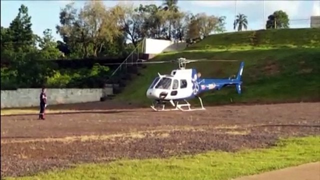 Menino que teve pedaço de ferro empalado na perna em Céu Azul é trazido de helicóptero a Cascavel