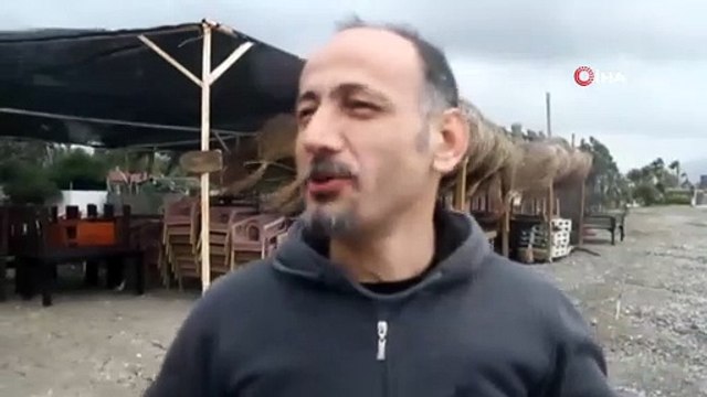 Fethiye’de şiddetli rüzgar yüksek dalgalar oluşturdu