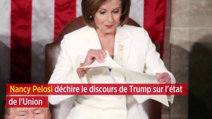 Nancy Pelosi déchire le discours de Trump sur l'état de l'Union
