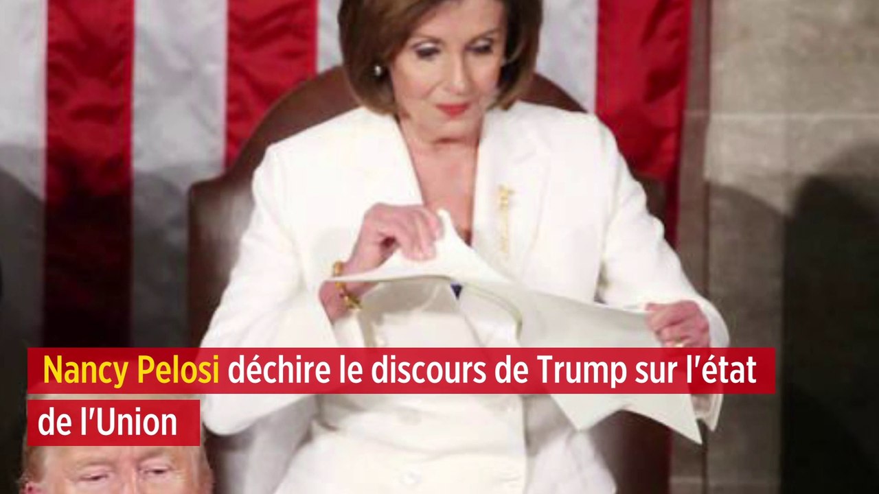 Nancy Pelosi déchire le discours de Trump sur l'état de l'Union