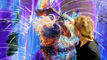 Artist dedicates her life to mastering finger painting — and sells them for $40,000