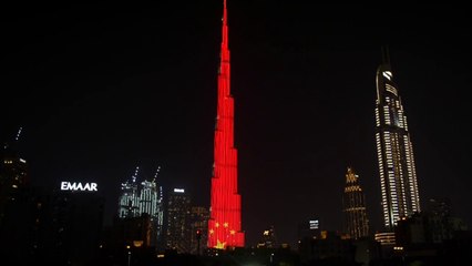 Bandeira chinesa no Burj Khalifa