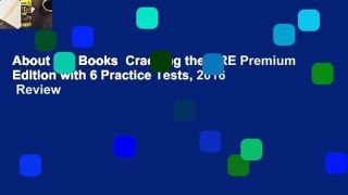 About For Books  Cracking the GRE Premium Edition with 6 Practice Tests, 2016  Review