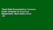 Panel Data Econometrics: Common Factor Analysis for Empirical Researchers  Best Sellers Rank : #5