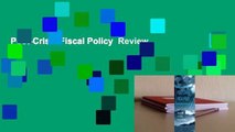 Post-Crisis Fiscal Policy  Review