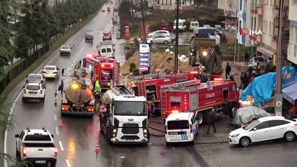 Yangın sonrası yer gök saman oldu