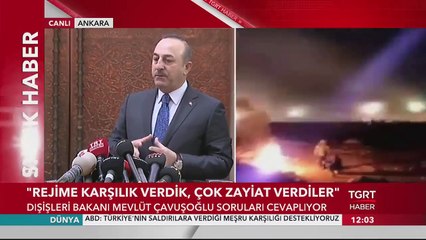 Dışişleri Bakanı Çavuşoğlu: "Bize Yönelik Saldırıları Tolere Etmemiz Mümkün Değil"