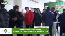 Cizre Başkanı Maruf Sevinç, gözyaşları içinde futbolculara veda etti