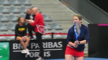 Kim Clijsters s’entraîne avec Elise Mertens pour la Fed Cup