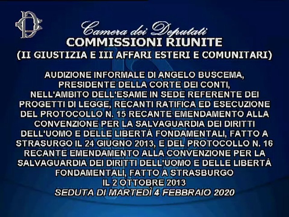 Roma - Audizione Buscema su Convenzione per la salvaguardia dei diritti dell’uomo (04.02.20)