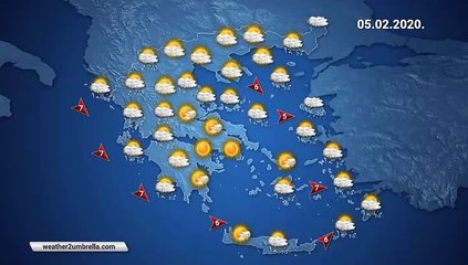 Η πρόγνωση του καιρού για την Τετάρτη 05-02-2020