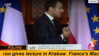 France's Macron gives lecture in Krakow -- POLAND